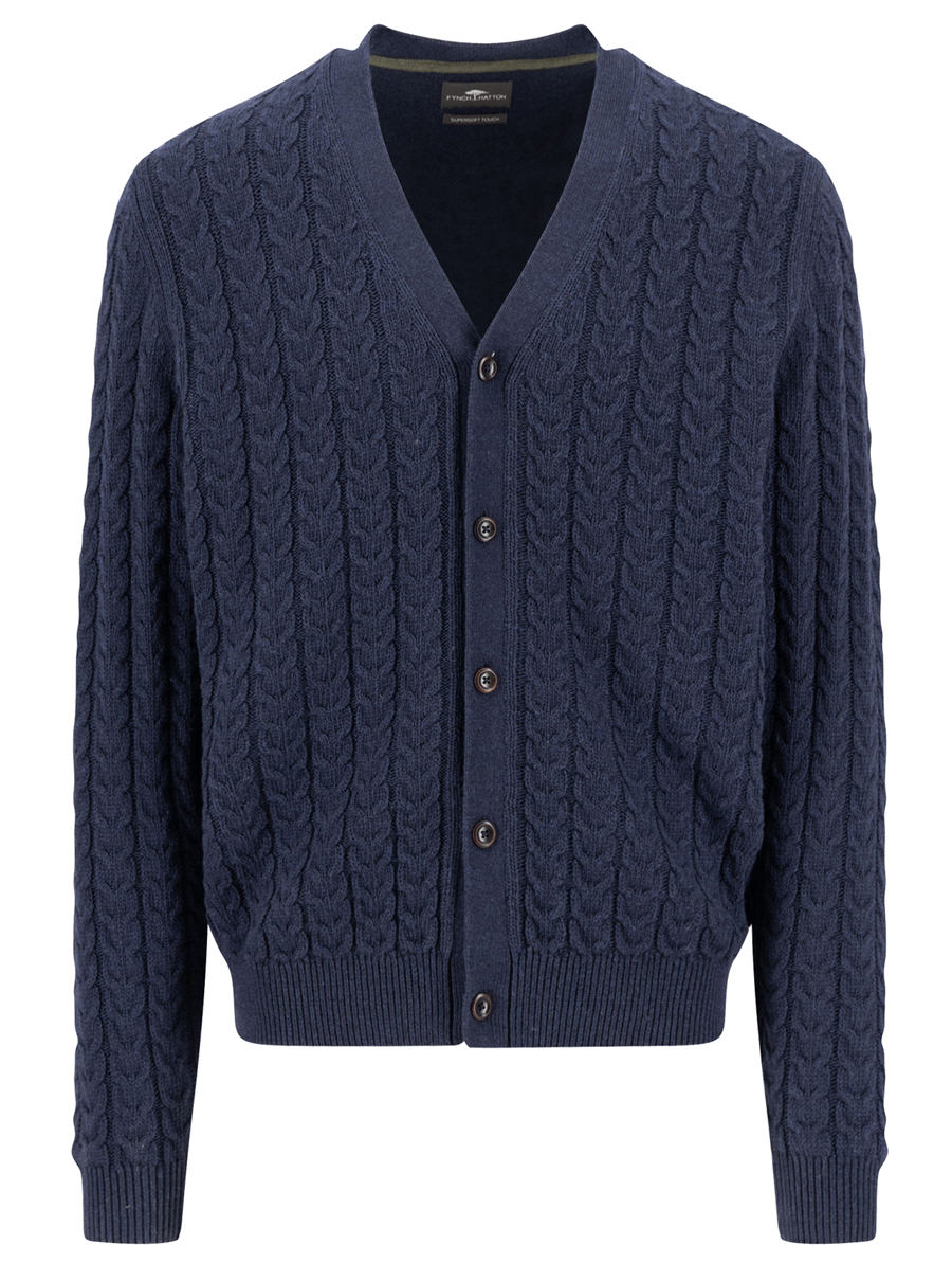 Fynch Hatton Blauw Knoopvest - 1511-602