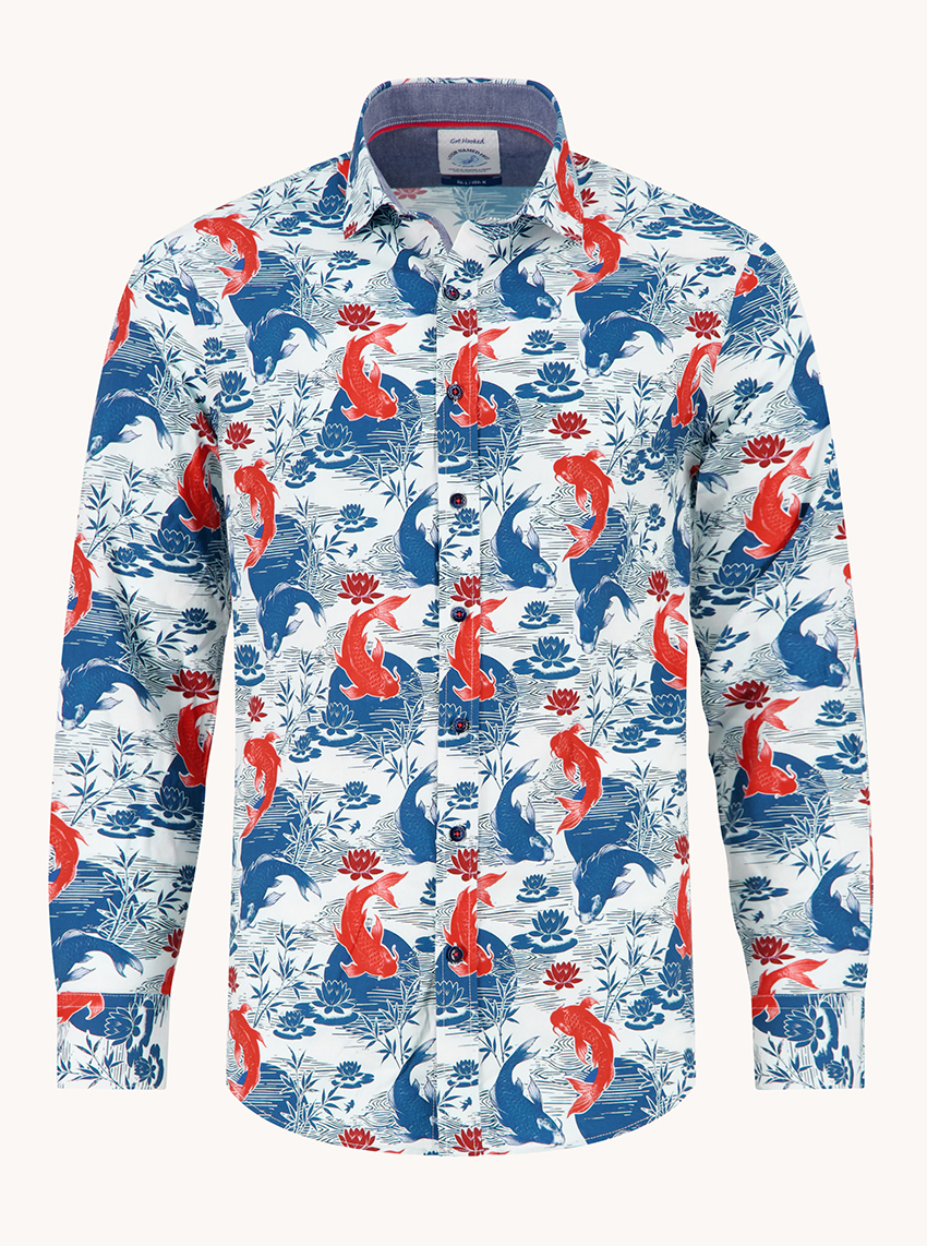 A Fish Named Fred Lange mouw shirt - 34.001 Koi Kaper