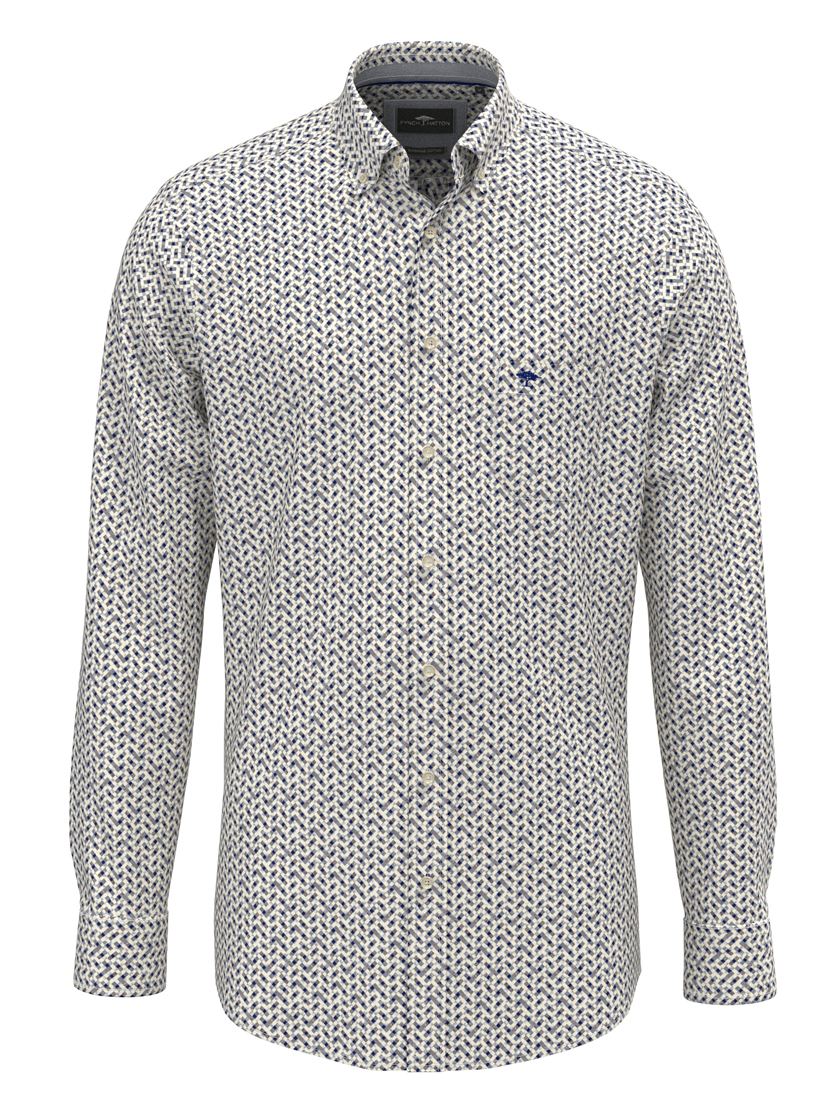 Fynch Hatton Heren Overhemd met Print - 1608-8660