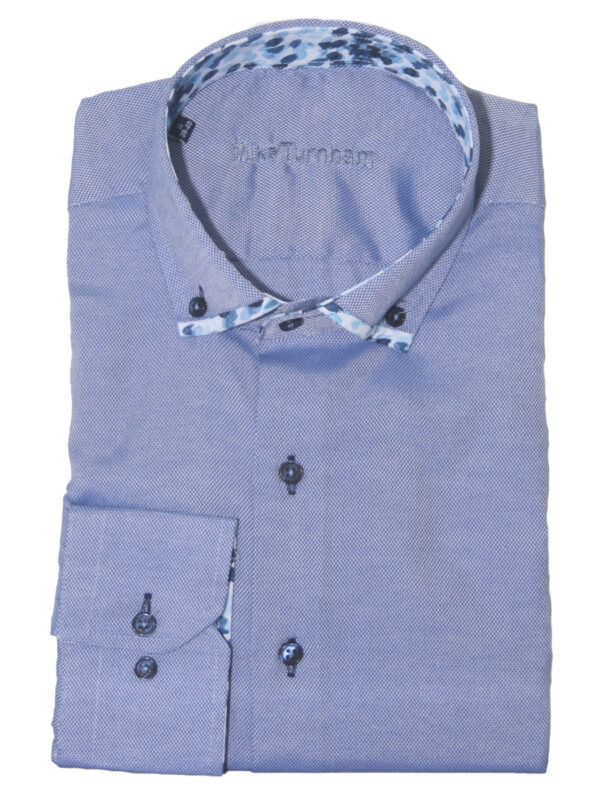 Effen slim fit overhemd Mike Turnham.
