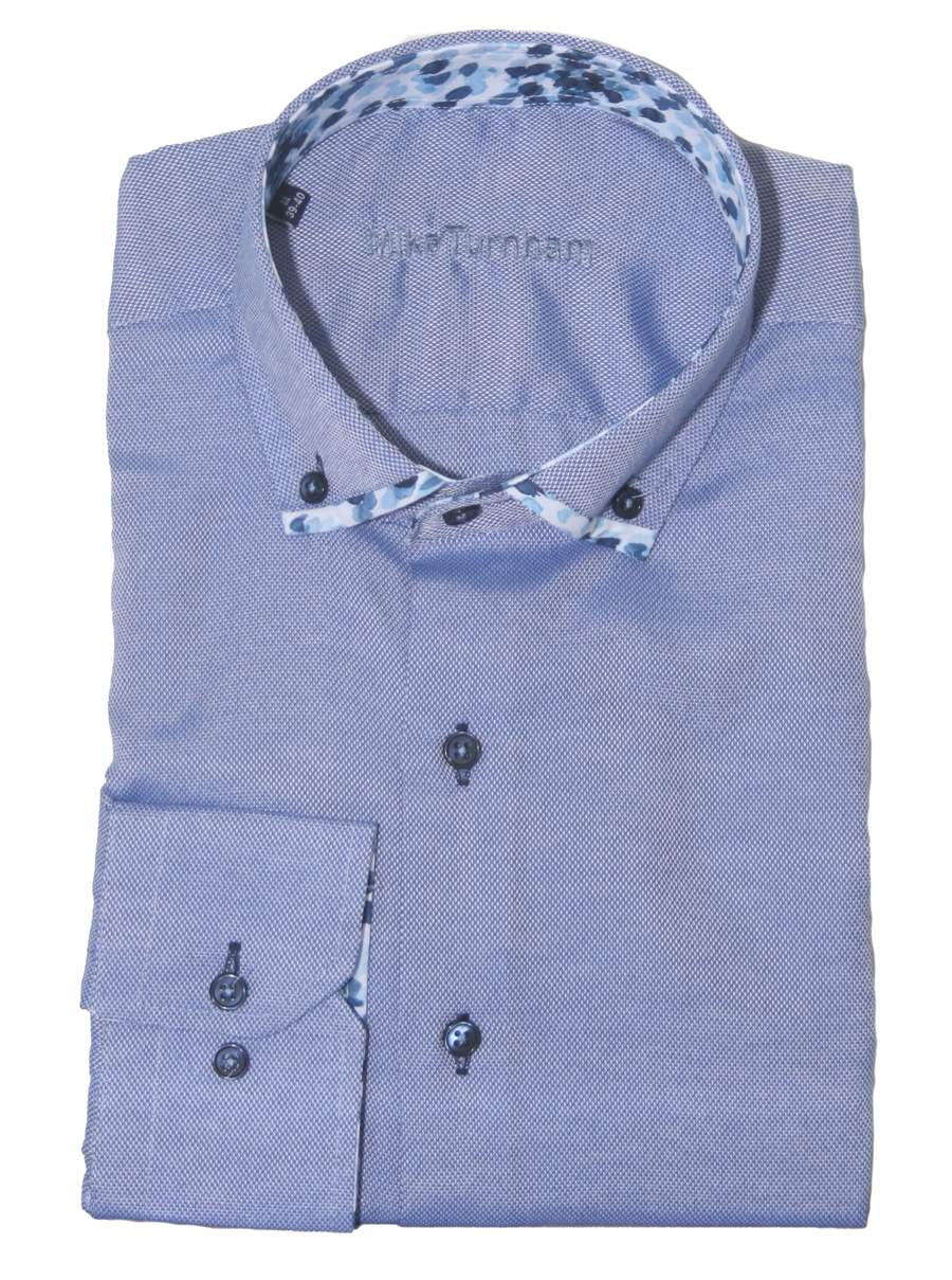 Effen slim fit overhemd Mike Turnham.