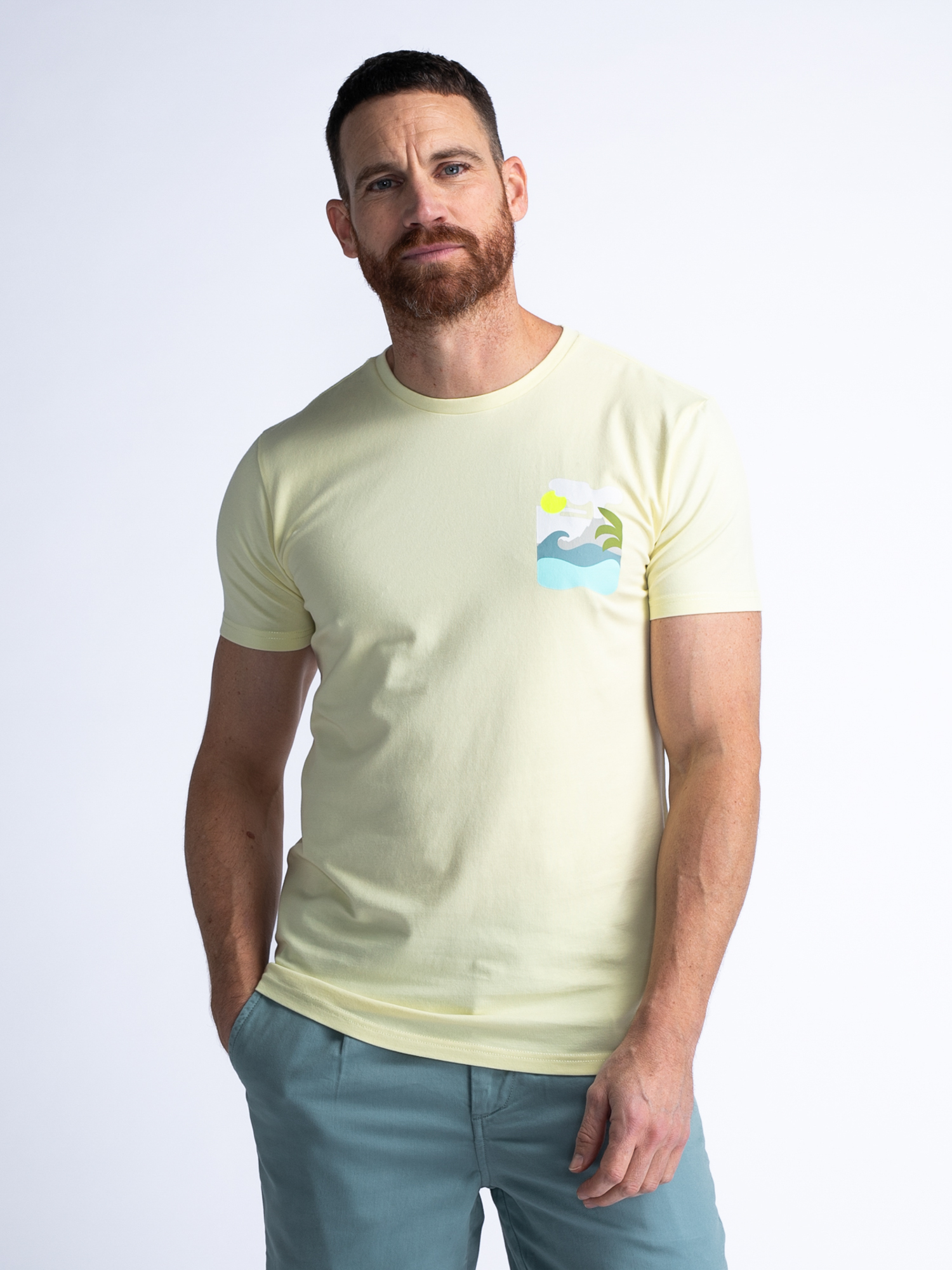 Petrol Industries Geel Heren T-shirt ronde hals - M-1040-TSR638