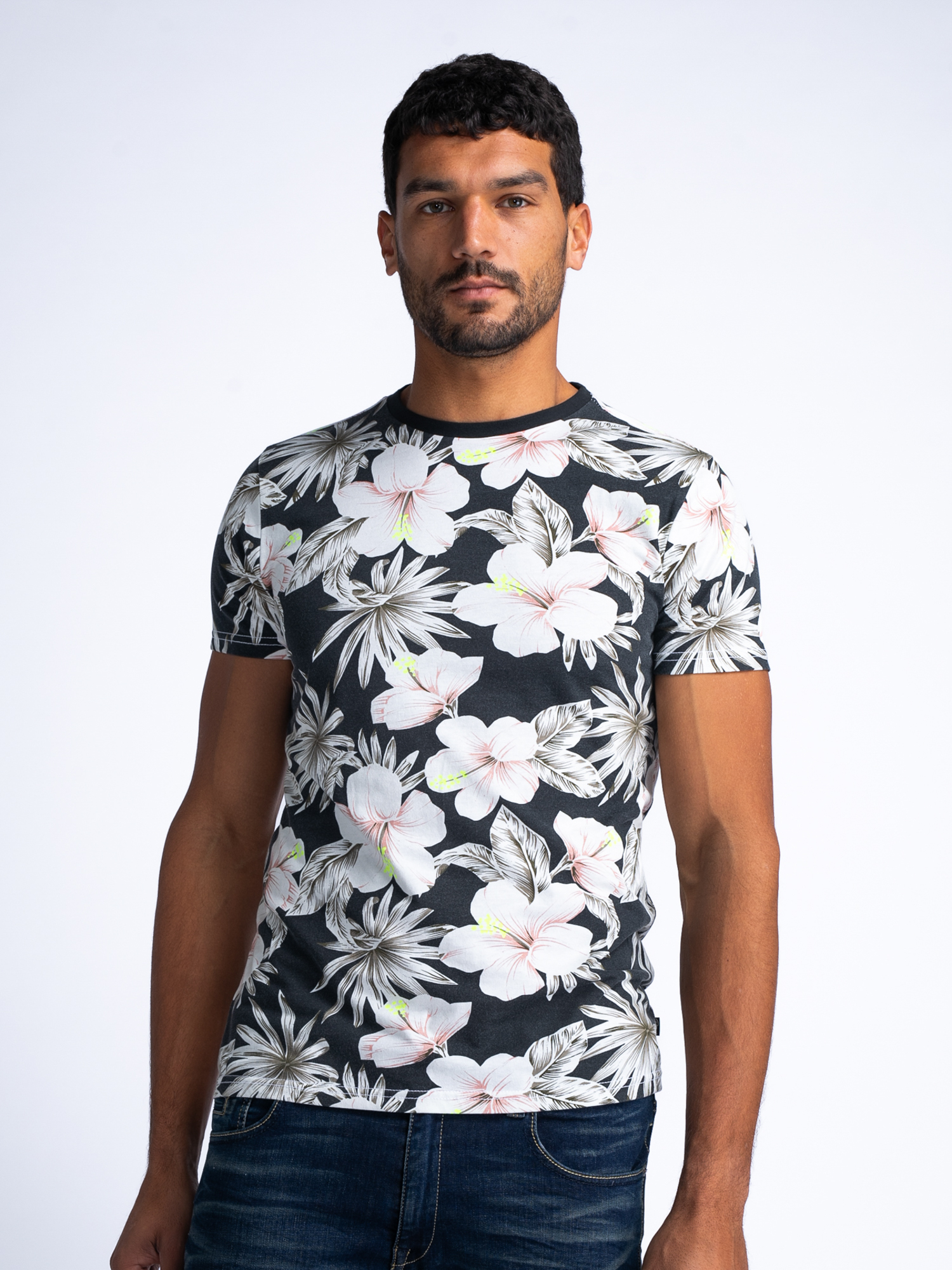Petrol Ind. Gebloemd T-shirt Heren - M-1040-TSR655