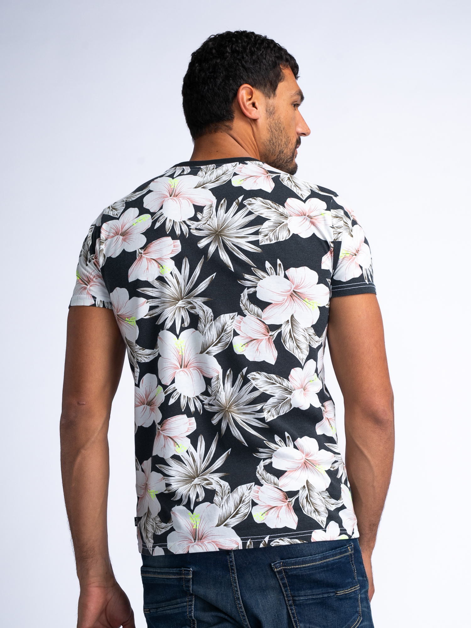 Petrol Ind. Gebloemd T-shirt Heren - M-1040-TSR655