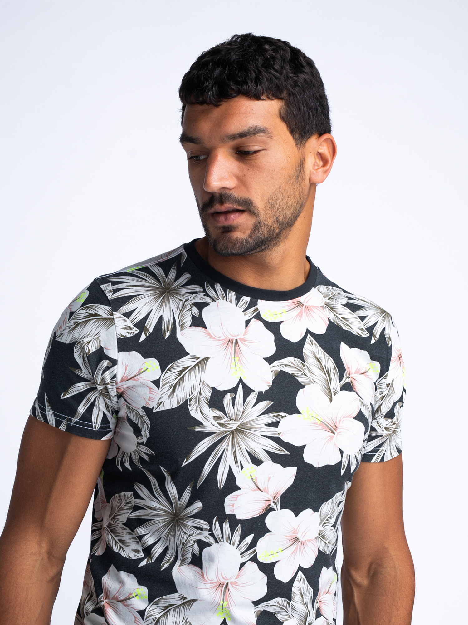 Petrol Ind. Gebloemd T-shirt Heren - M-1040-TSR655