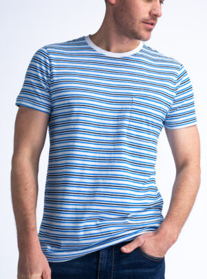 Petrol Industries Gestreept ronde hals T-shirt - M-1040-TSR698