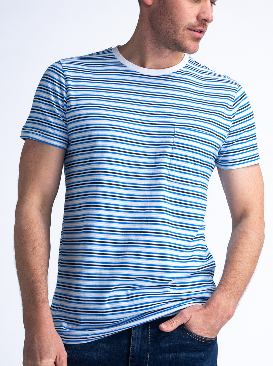 Petrol Industries Gestreept ronde hals T-shirt - M-1040-TSR698