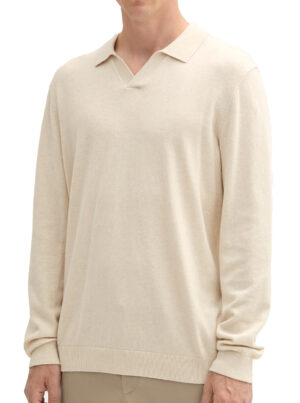 Tom Tailor Knitted Heren Langemouw Poloshirt - 1043269