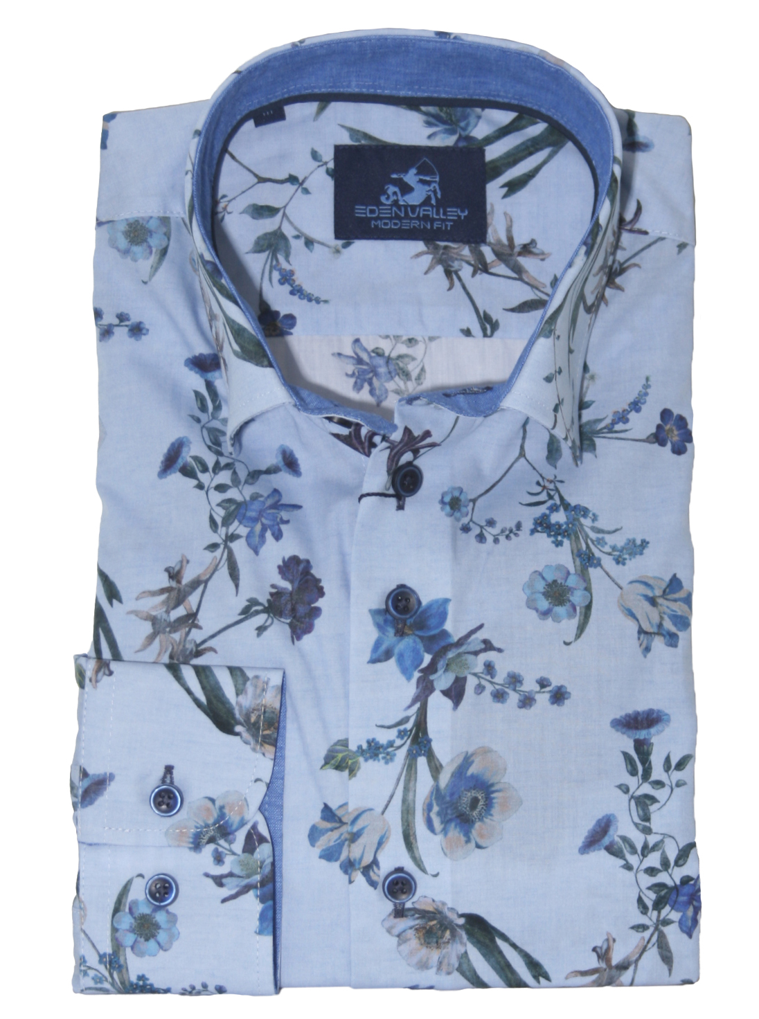 Eden Valley Gebloemd Overhemd Lange mouw - 216065 Modern fit