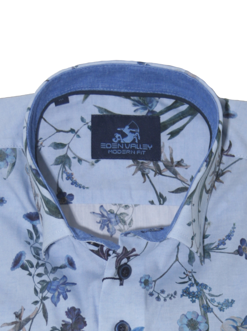 Eden Valley Gebloemd Overhemd Lange mouw - 216065 Modern fit