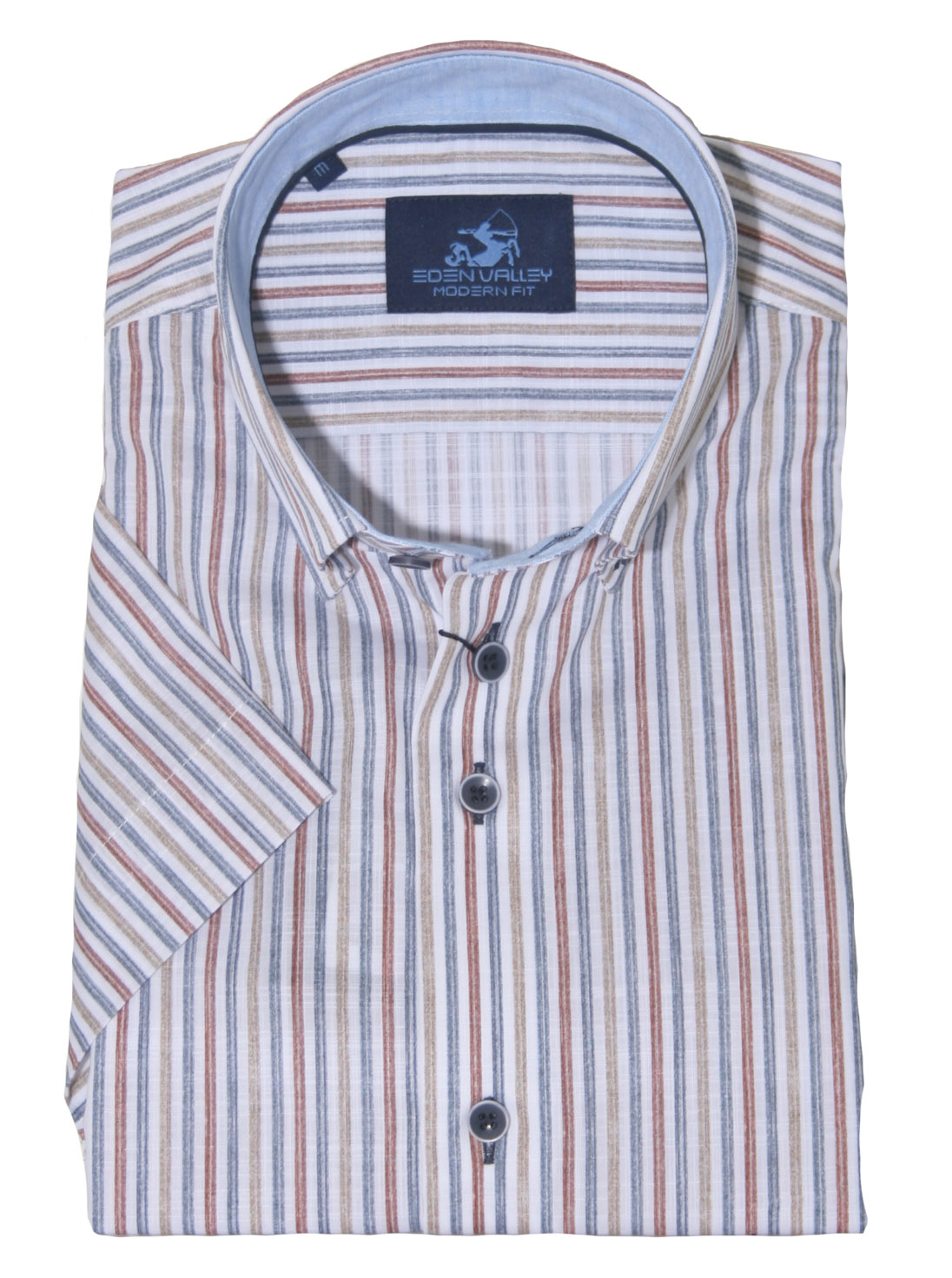 Eden Valley Gestreept Modern fit Overhemd Korte mouw - 216119.98