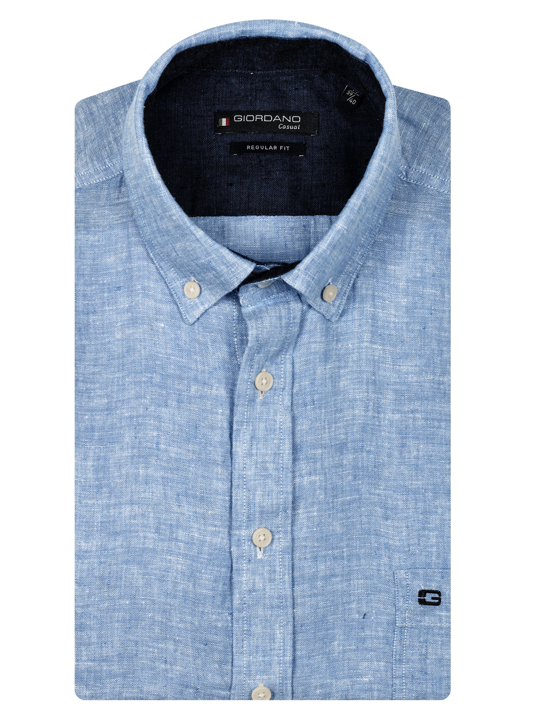 Giordano Effen Linnen Korte mouw Overhemd - 516009