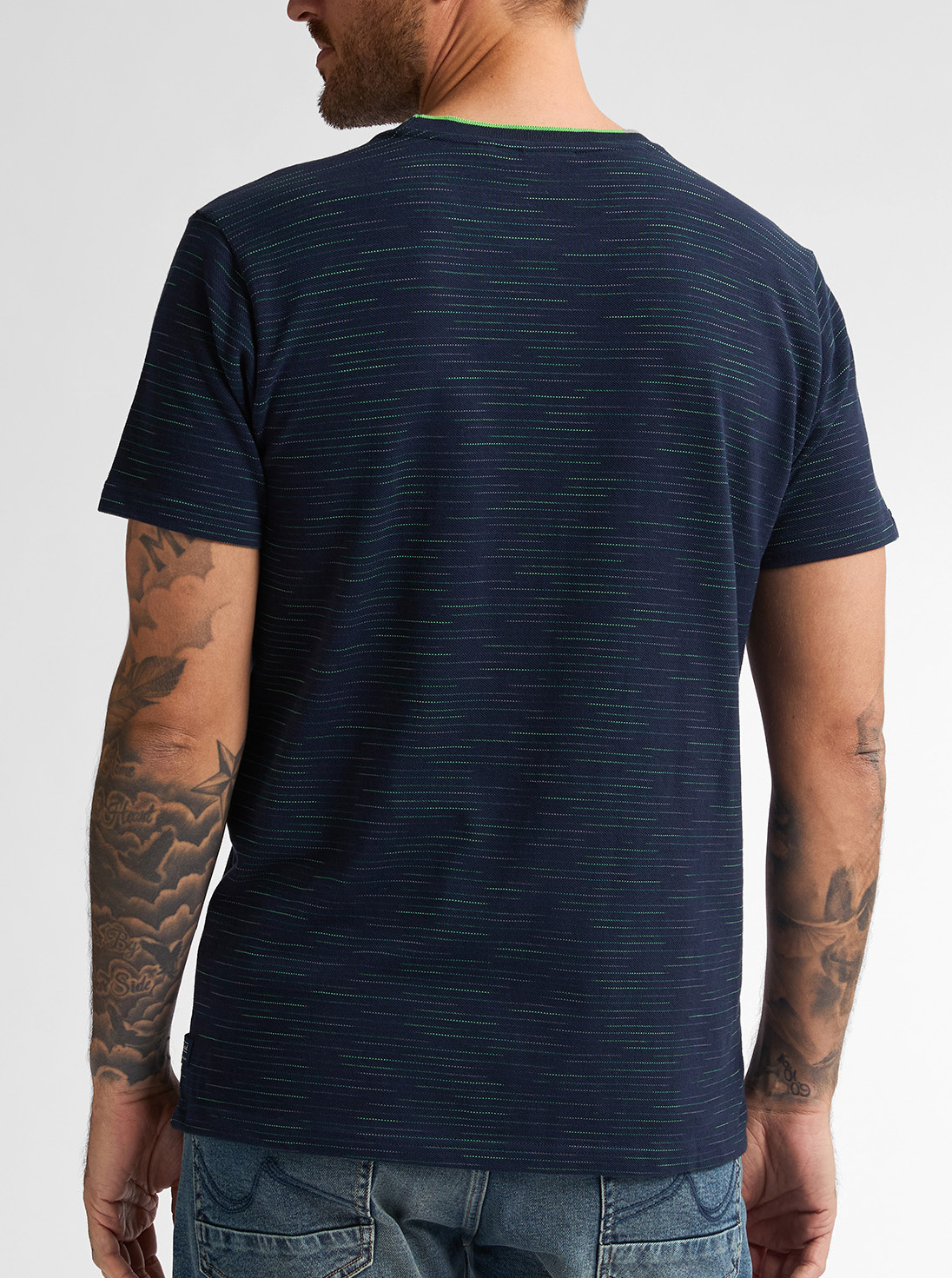 Petrol Industries Gestreept Ronde hals Shirt - M-1050-TSR635