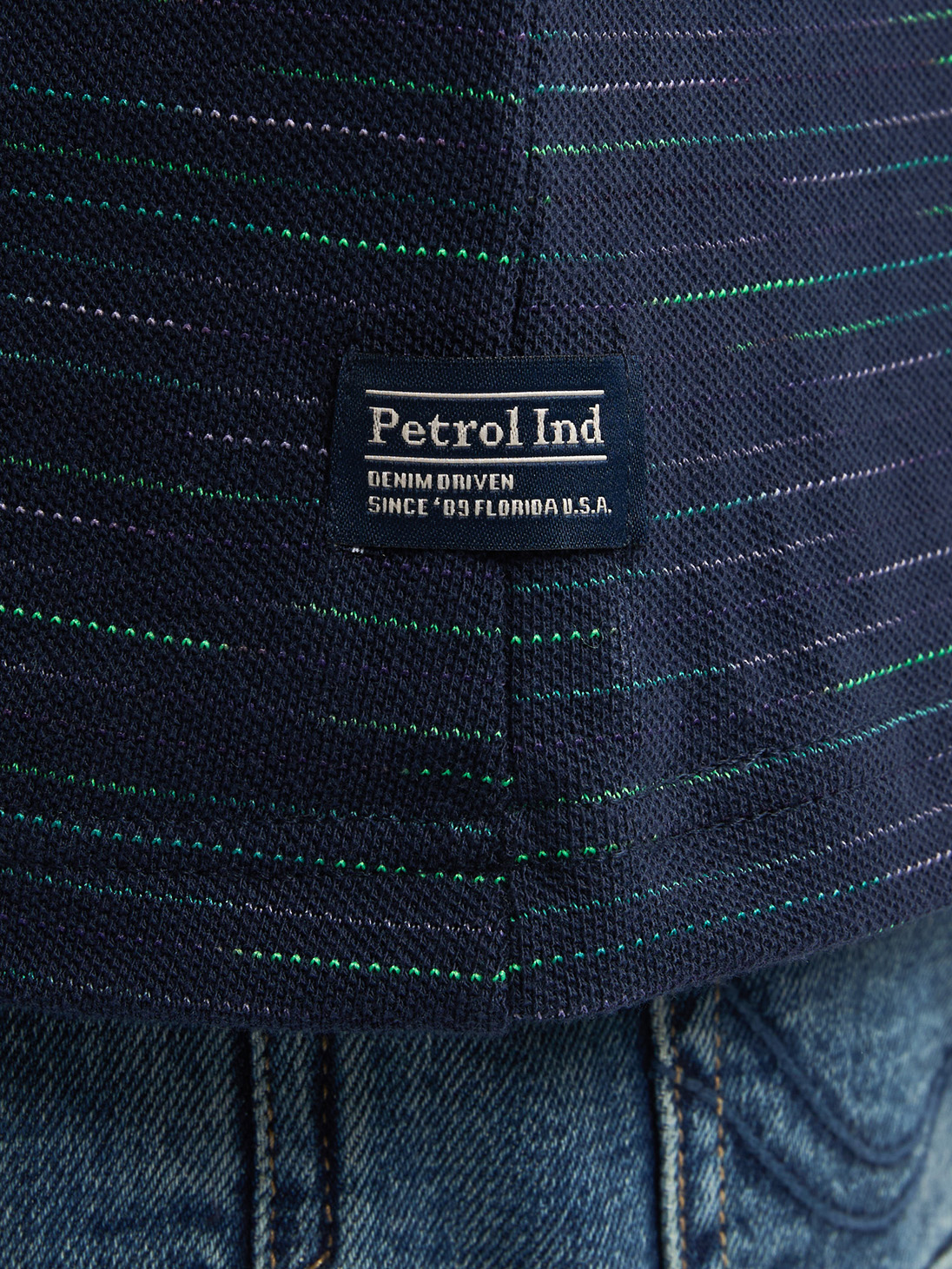 Petrol Industries Gestreept Ronde hals Shirt - M-1050-TSR635