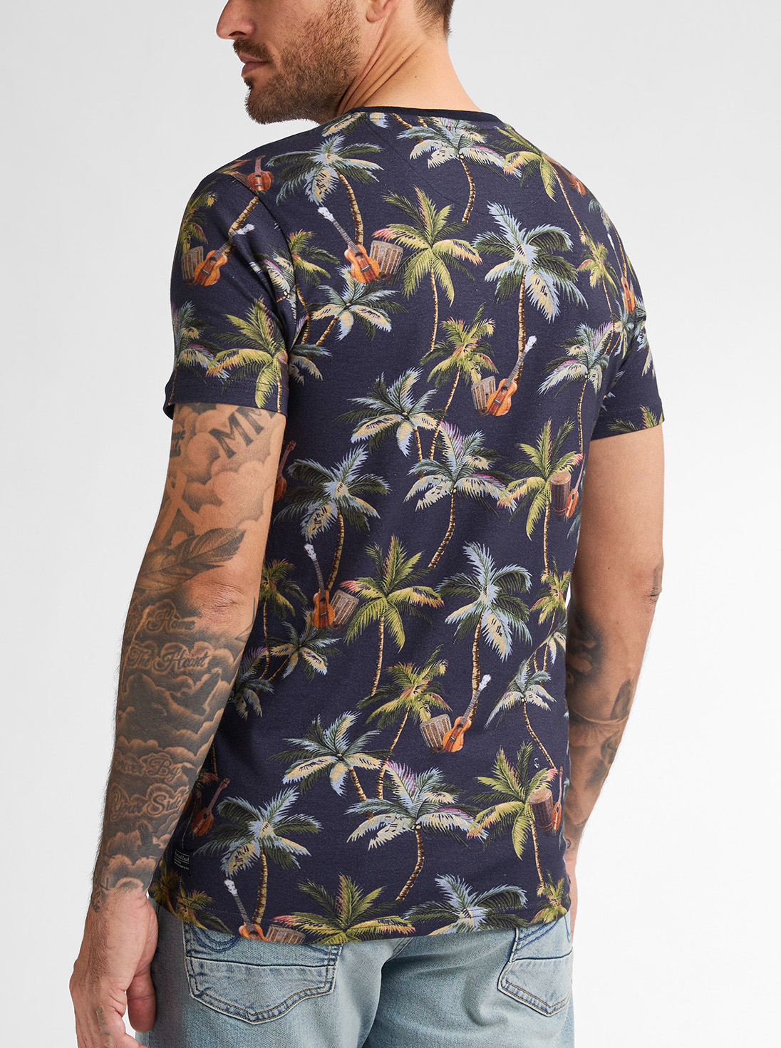 Petrol ind. Gebloemd Heren T-shirt - M-1050-TSR672