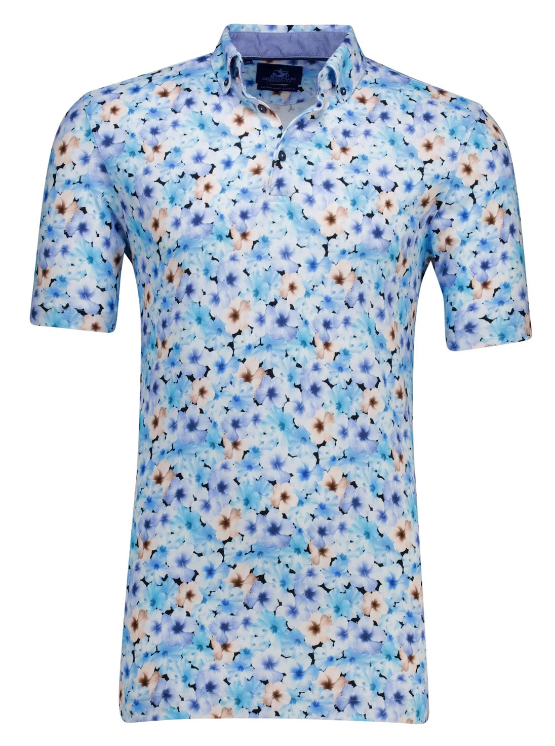 Eden Valley Gebloemde Stretch Polo - 216044-21-M