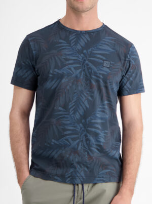 LERROS Donkerblauw gebloemd T-shirt - 2553063