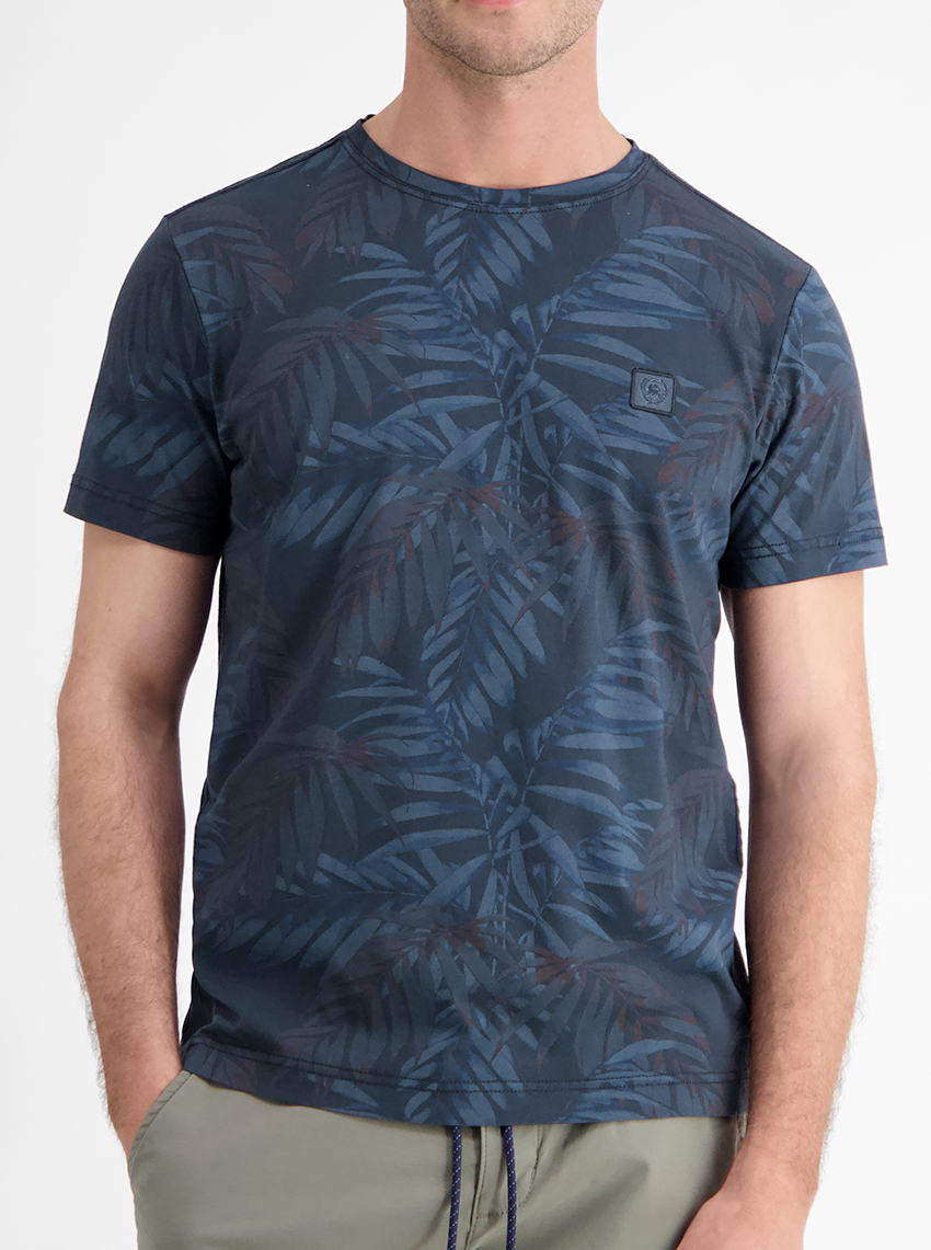 LERROS Donkerblauw gebloemd T-shirt - 2553063