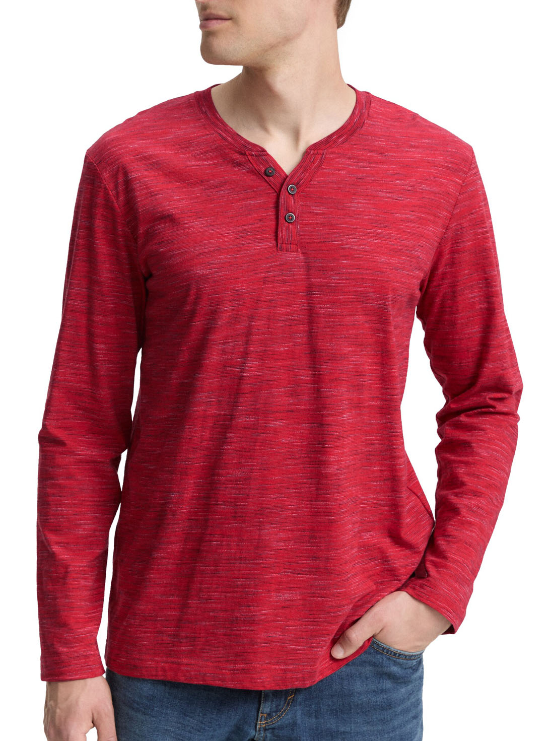 Tom Tailor Longsleeve Serafino T-shirt - 1047787