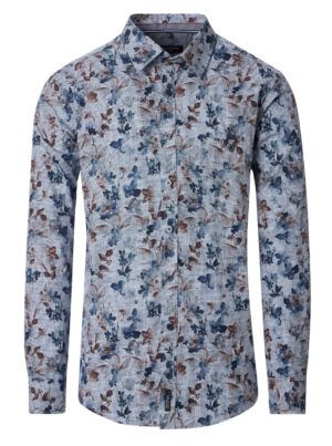 Casa Moda Blauw Gebloemd Overhemd - 454483100