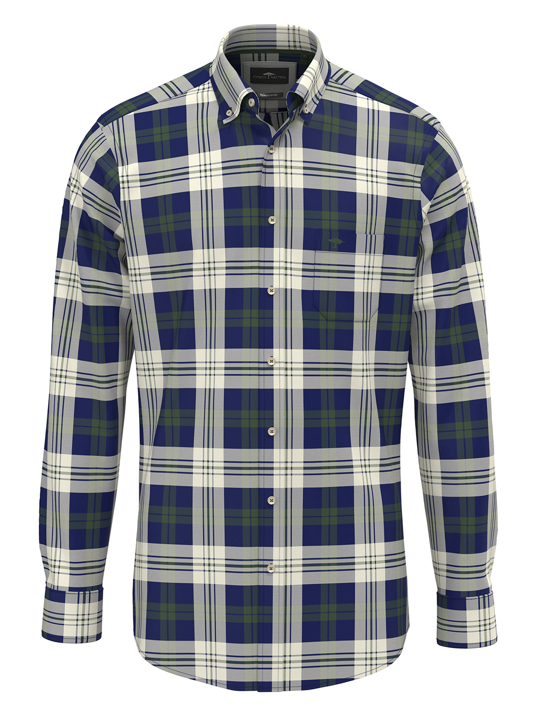 Fynch Hatton Groen Geruit Overhemd - 1509-8830