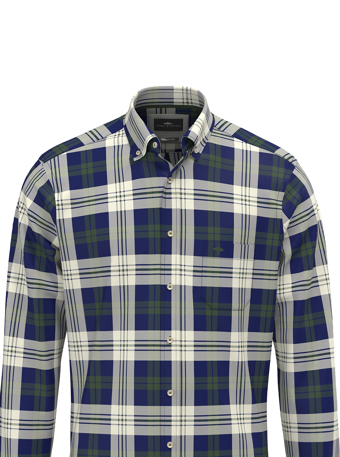 Fynch Hatton Groen Geruit Overhemd - 1509-8830