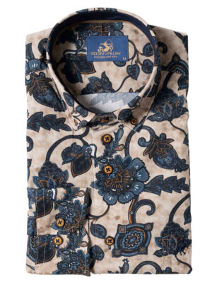 Eden Valley Gebloemd Modern fit Overhemd - 514968-44-M