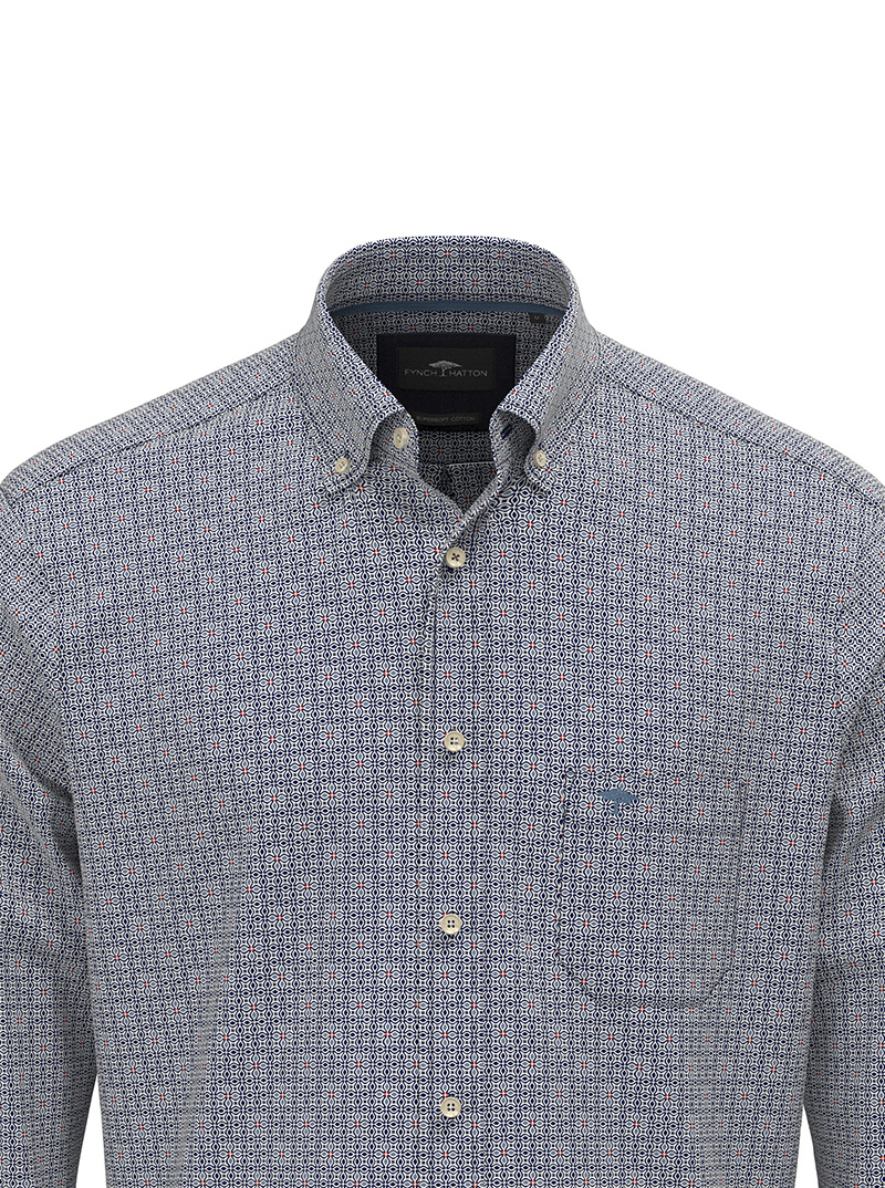 Fynch Hatton Donkerblauw Overhemd - 1511-8060