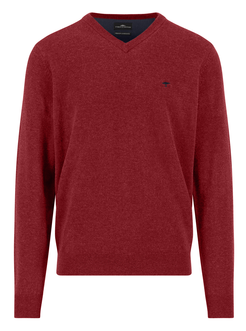 Fynch Hatton Basic Wollen V-hals Trui - 1510-302