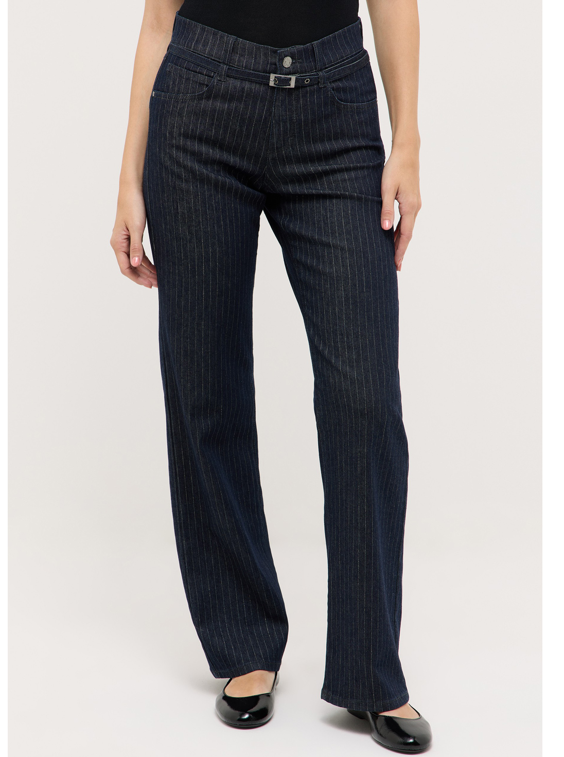 Angels Gestreepte Wide Leg Jeans - Liz Belt-247-2565