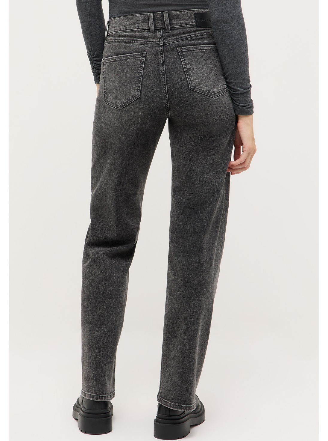 Angels Grijze Wide Leg Dames Jeans - Liz Smart Buckle-346-2554