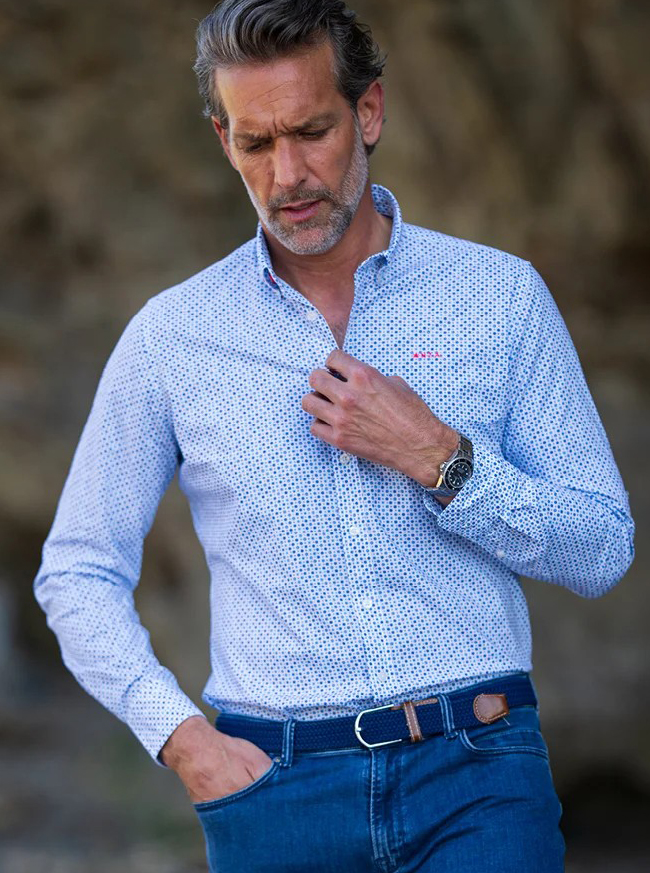NZA Blauw Katoenen Heren Shirt - 26AN541