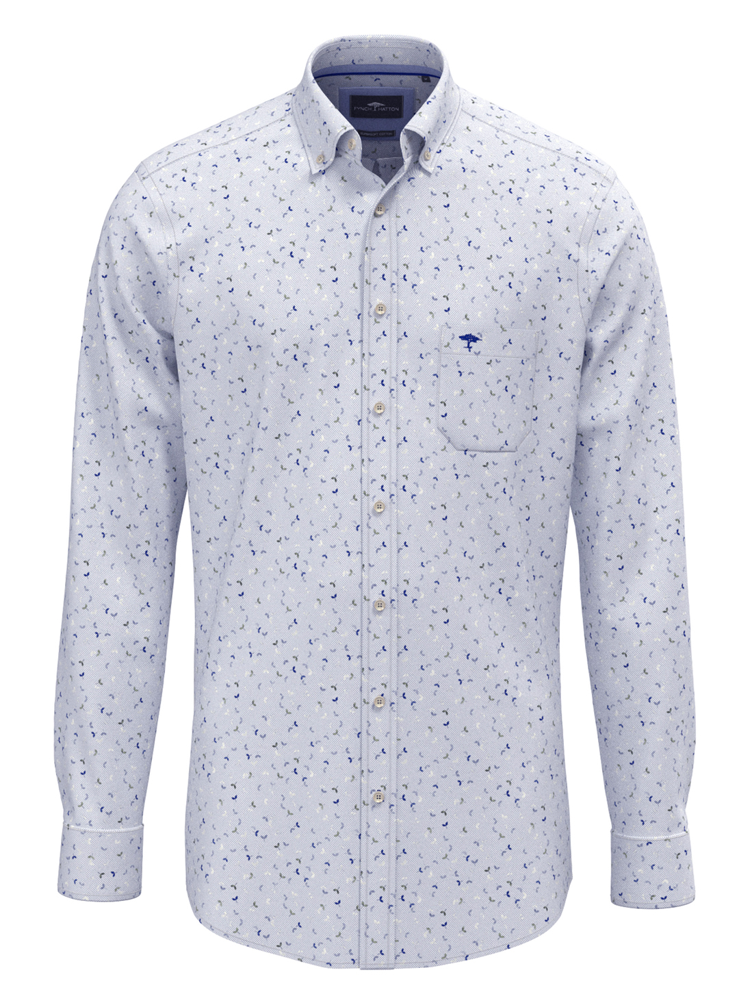 Fynch Hatton Blauw Lange mouw Overhemd - 1602-8230