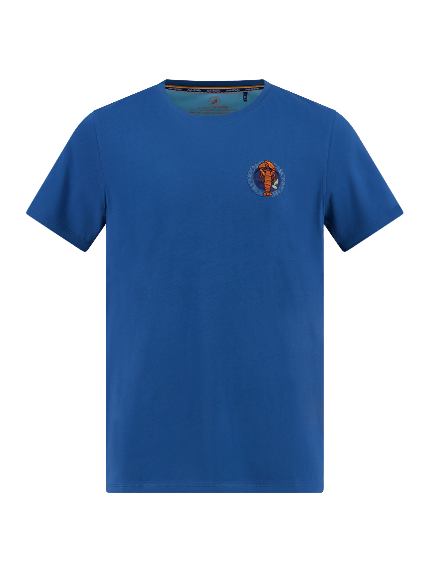 A Fish Named Fred Blauw T-shirt met Backprint - 33.406