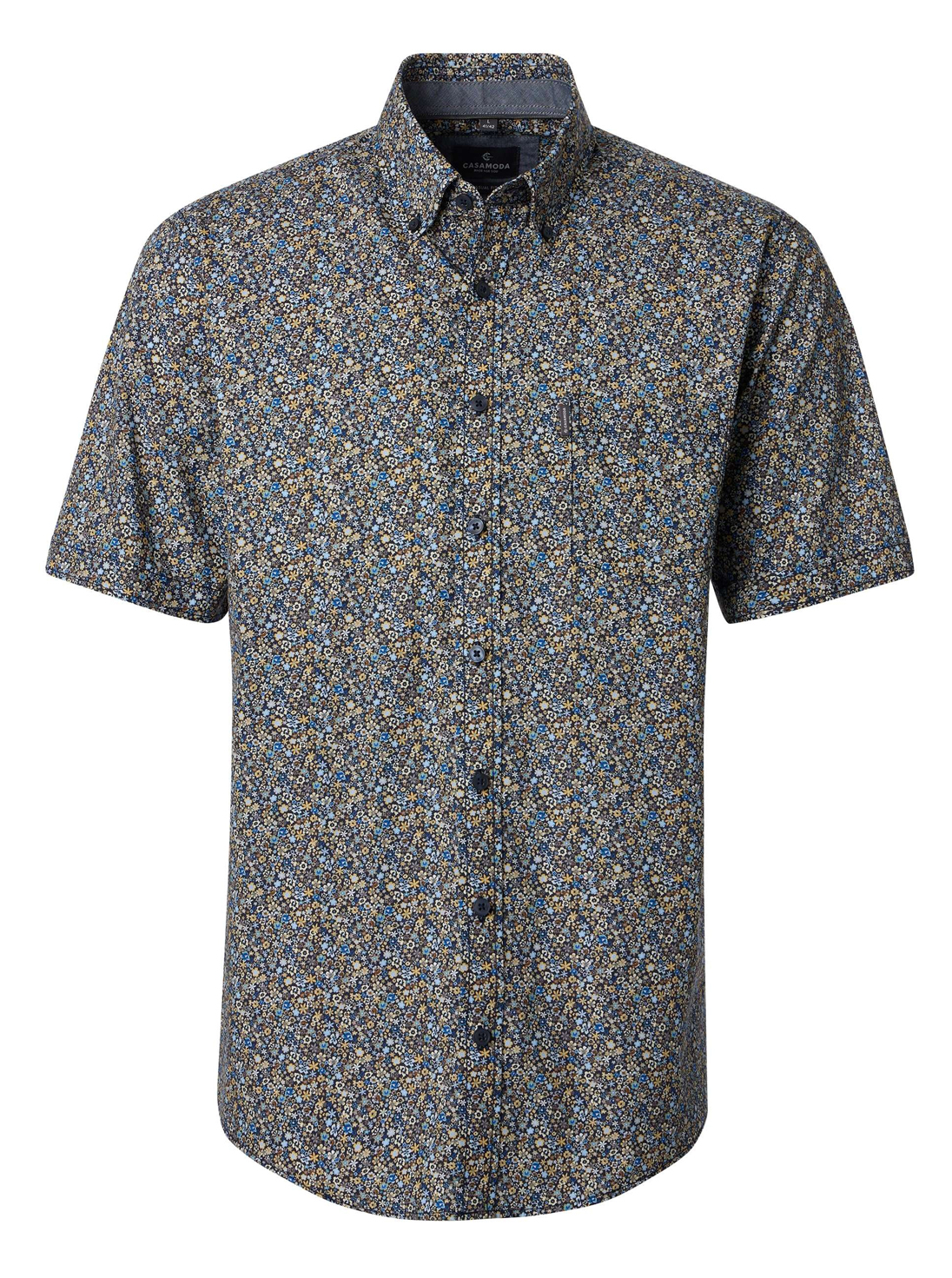 Casa Moda Overhemd Korte mouw Navy - 126130221