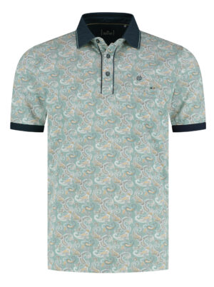 Fellows United Groen Poloshirt met Paisley dessin - 61.3629.175