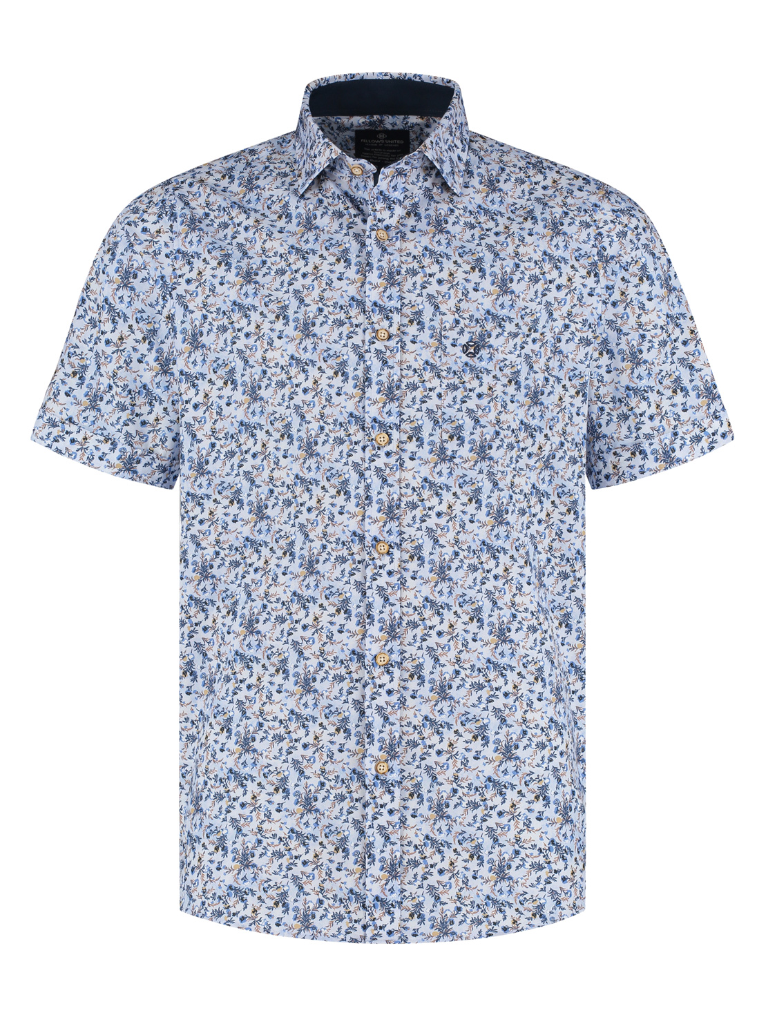 Fellows United Blauw Gebloemd Overhemd - 61.6628