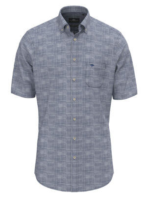 Fynch Hatton Blauw Linnen-look Overhemd - 1604-8091