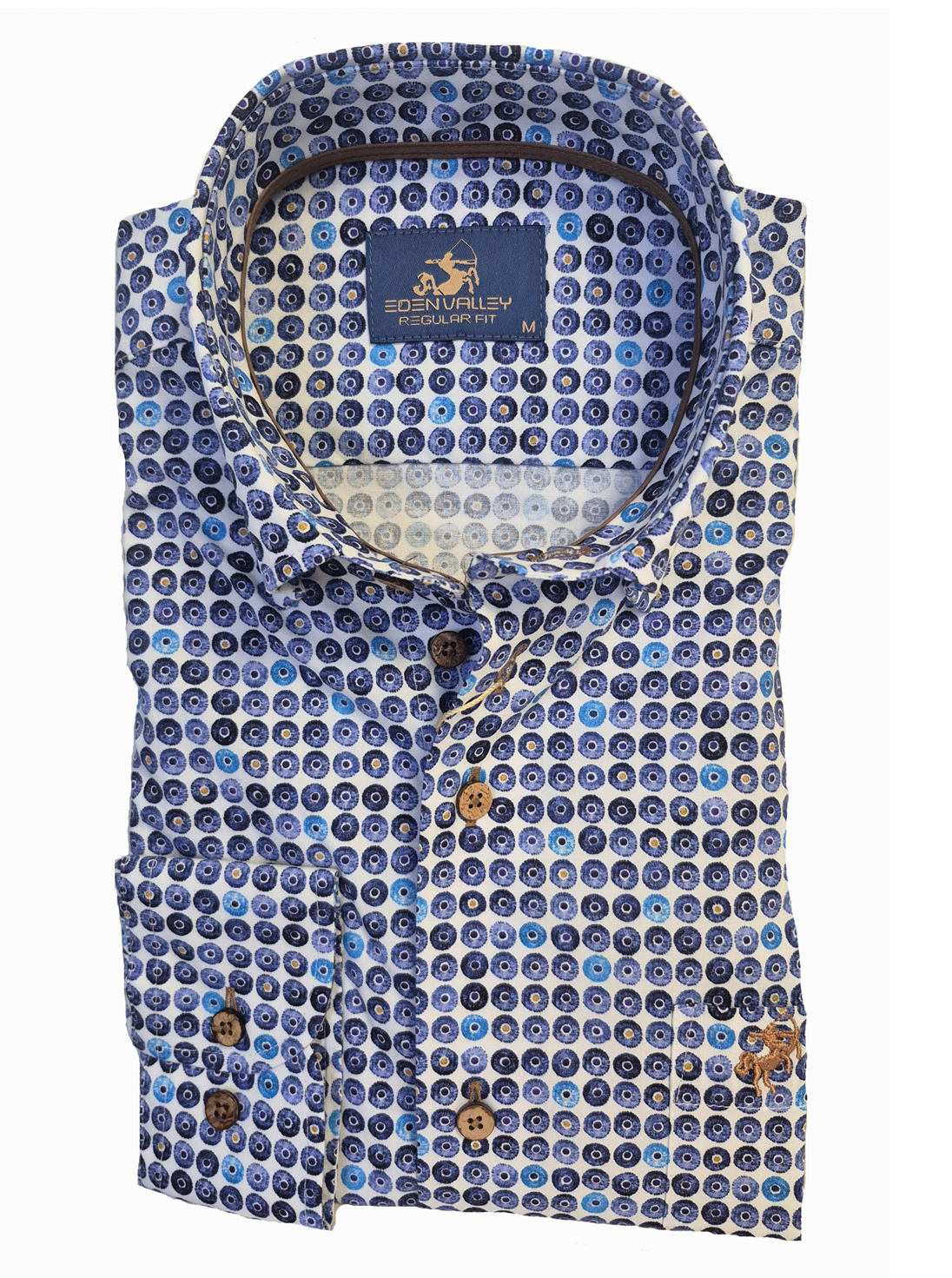 Eden Valley Blauw Lange mouw Overhemd - 216246-35-Regular