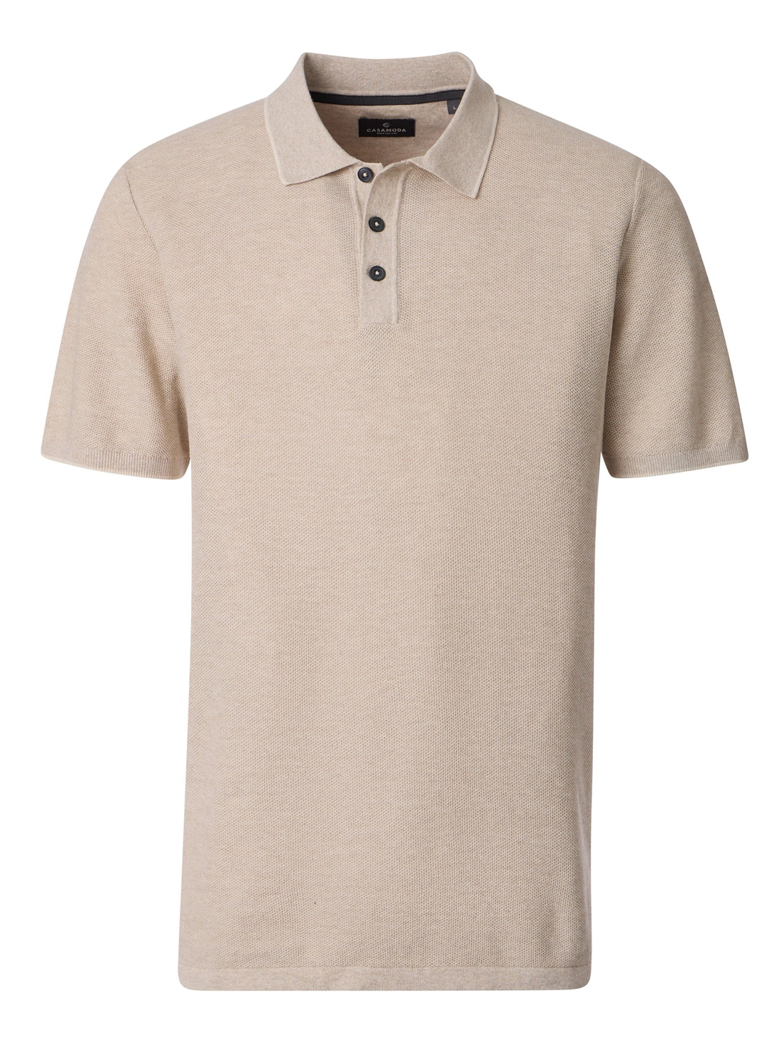 Casa Moda Zandkleurige Gebreide Polo - 126320001
