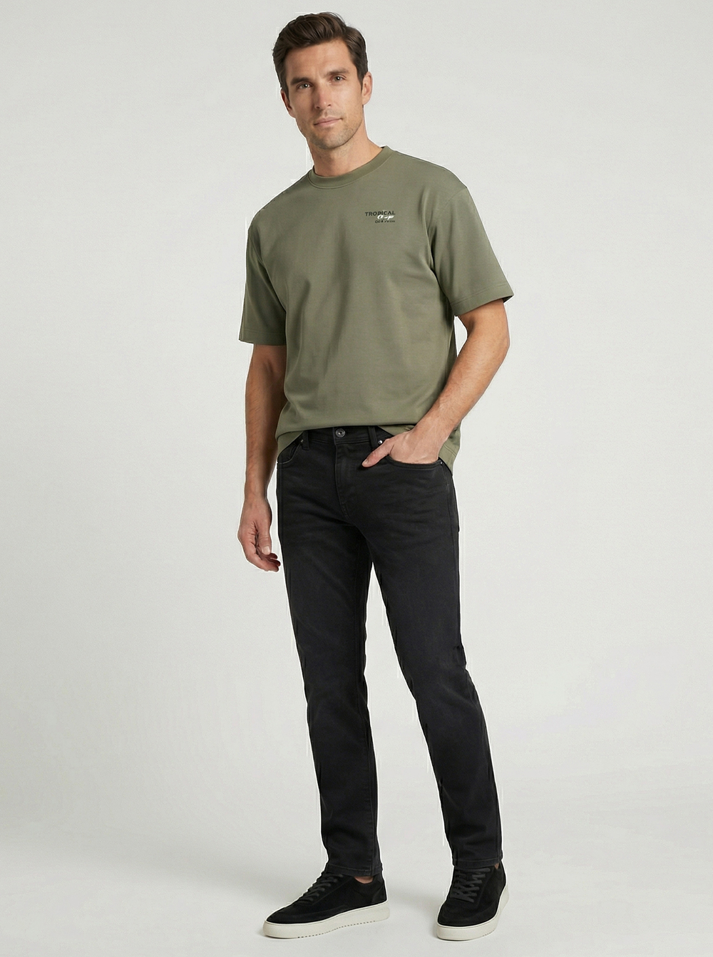 Cars Jeans Groen Heren T-shirt met Backprint - Byzo