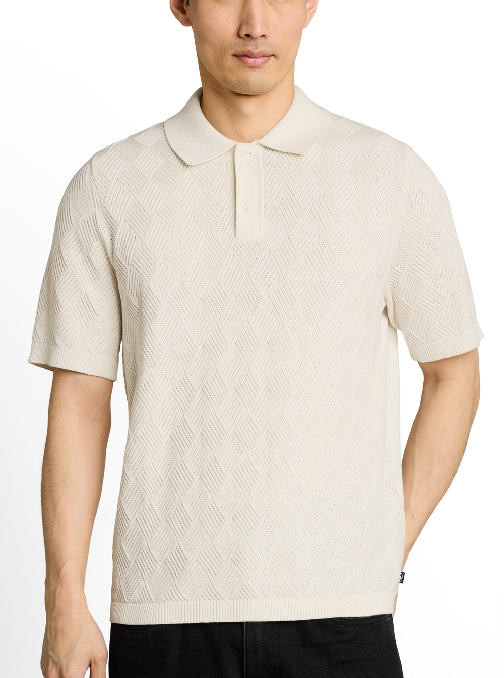 Tom Tailor Witte Structuur Knitted Polo - 1050758