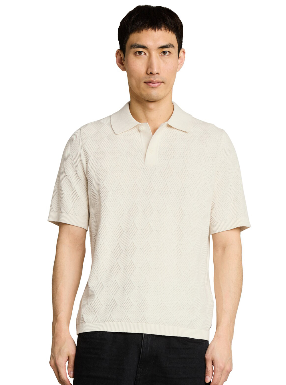 Tom Tailor Witte Structuur Knitted Polo - 1050758