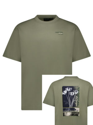 Cars Jeans Groen Heren T-shirt met Backprint - Byzo