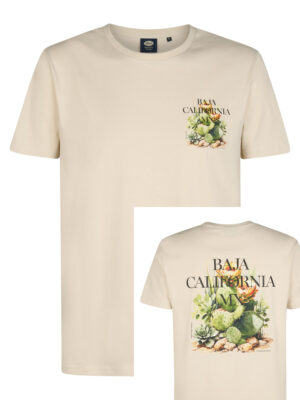 Petrol Industries Ecru T-shirt met Rugprint - M-1060-TSR688