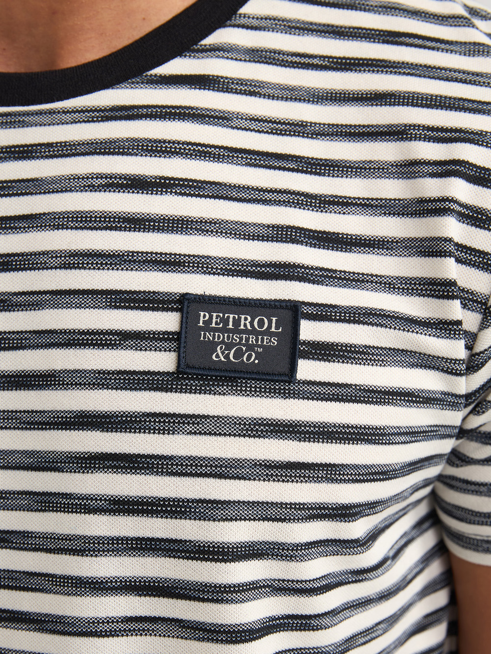 Petrol Industries Gestreept T-shirt - M-1060-TSR674 Black