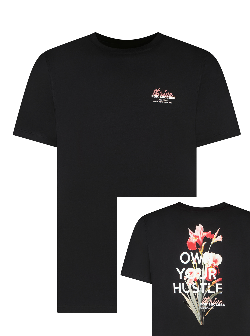 Cars Jeans T-shirt met Backprint - Cloy TS Black