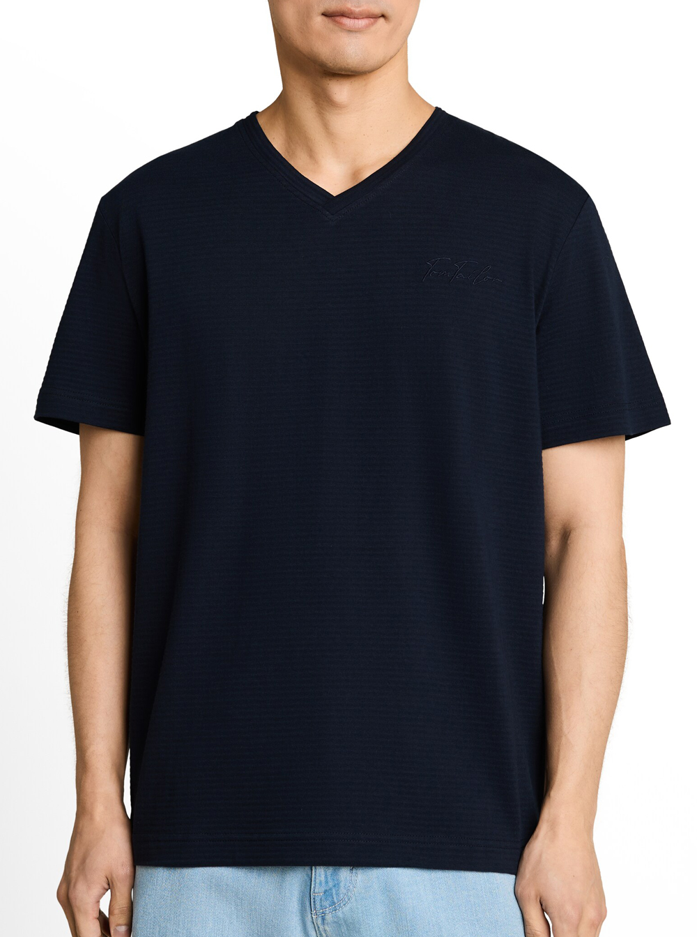 Tom Tailor Donkerblauw V-hals T-shirt - 1051172