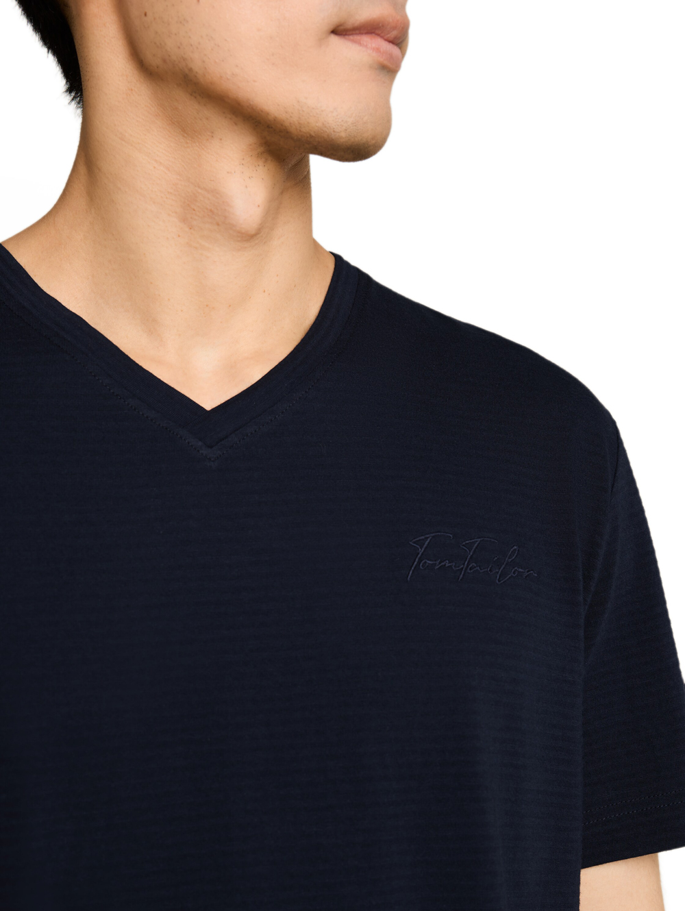 Tom Tailor Donkerblauw V-hals T-shirt - 1051172