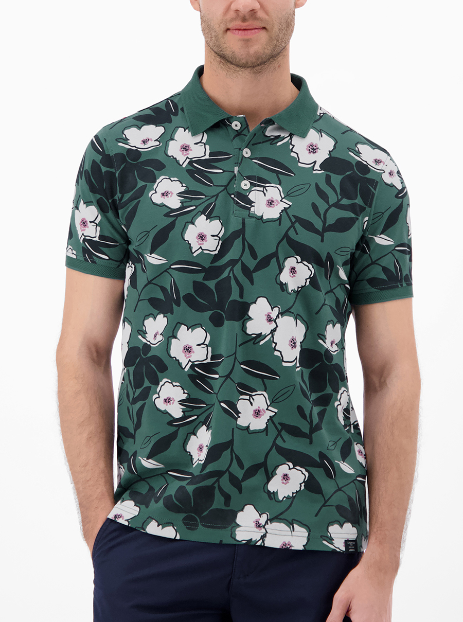 LERROS Groen Gebloemd Poloshirt Heren - 2643227